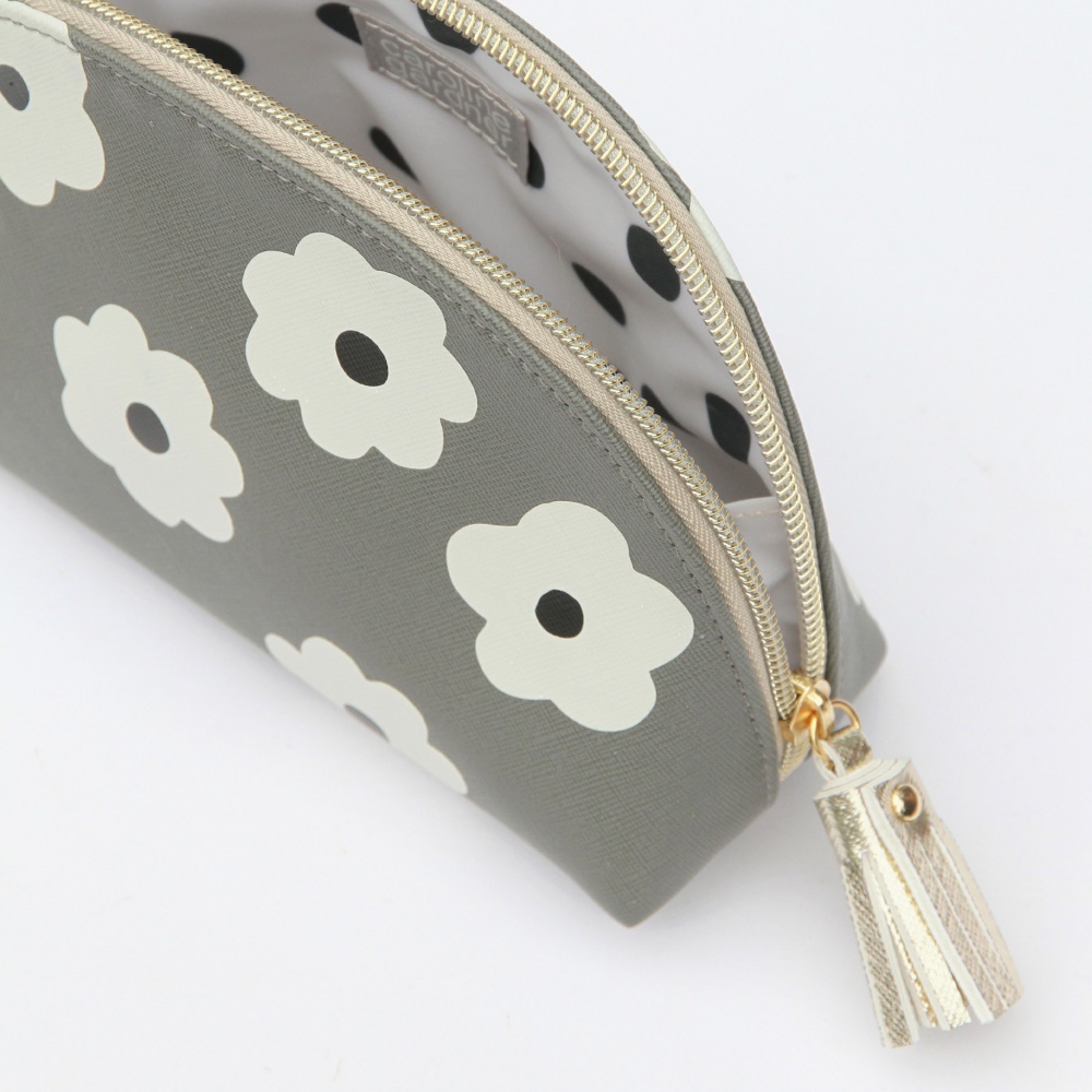 Daisy Spot Half Moon Cosmetic Bag By Caroline Gardner